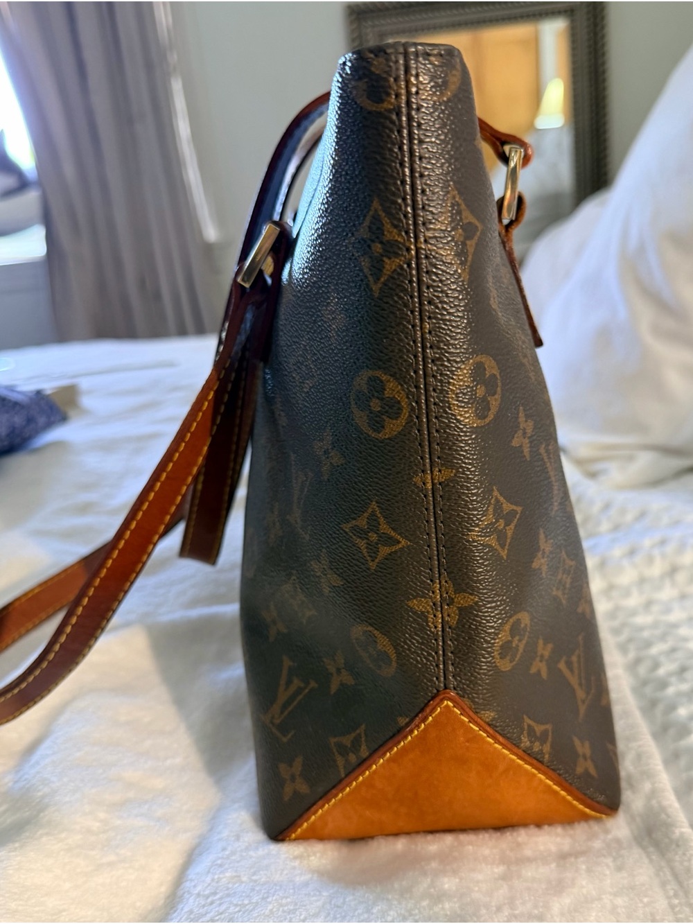 Louis Vuitton Monogram Canvas Shoulder Tote in Brown & Tan Leather - Picture 2 of 8